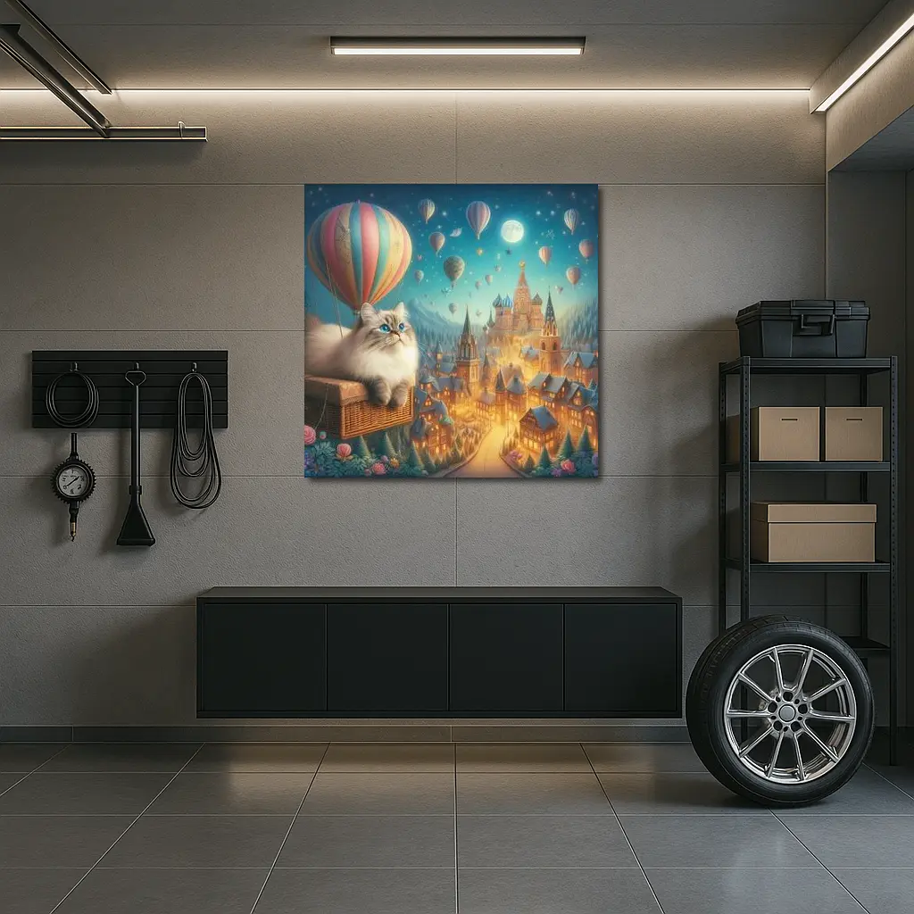 Ragdoll Cat Hot Air Balloon Fantasy City – Wall Art