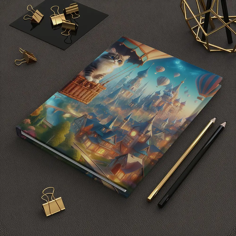Cat Hot Air Balloon Fantasy Castle Town – Notebooks