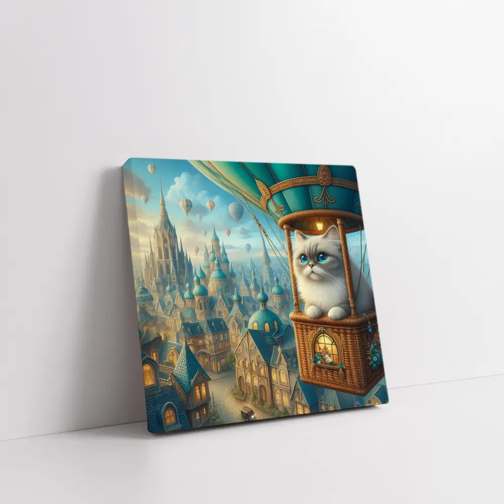Ragdoll Cat Hot Air Balloon Fantasy City – Wall Art