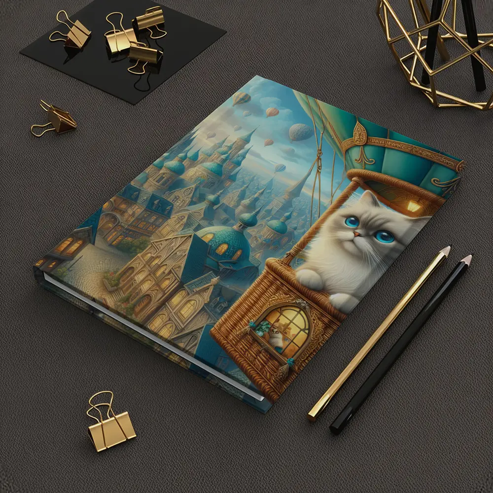 Ragdoll Cat Hot Air Balloon Fantasy City – Notebooks