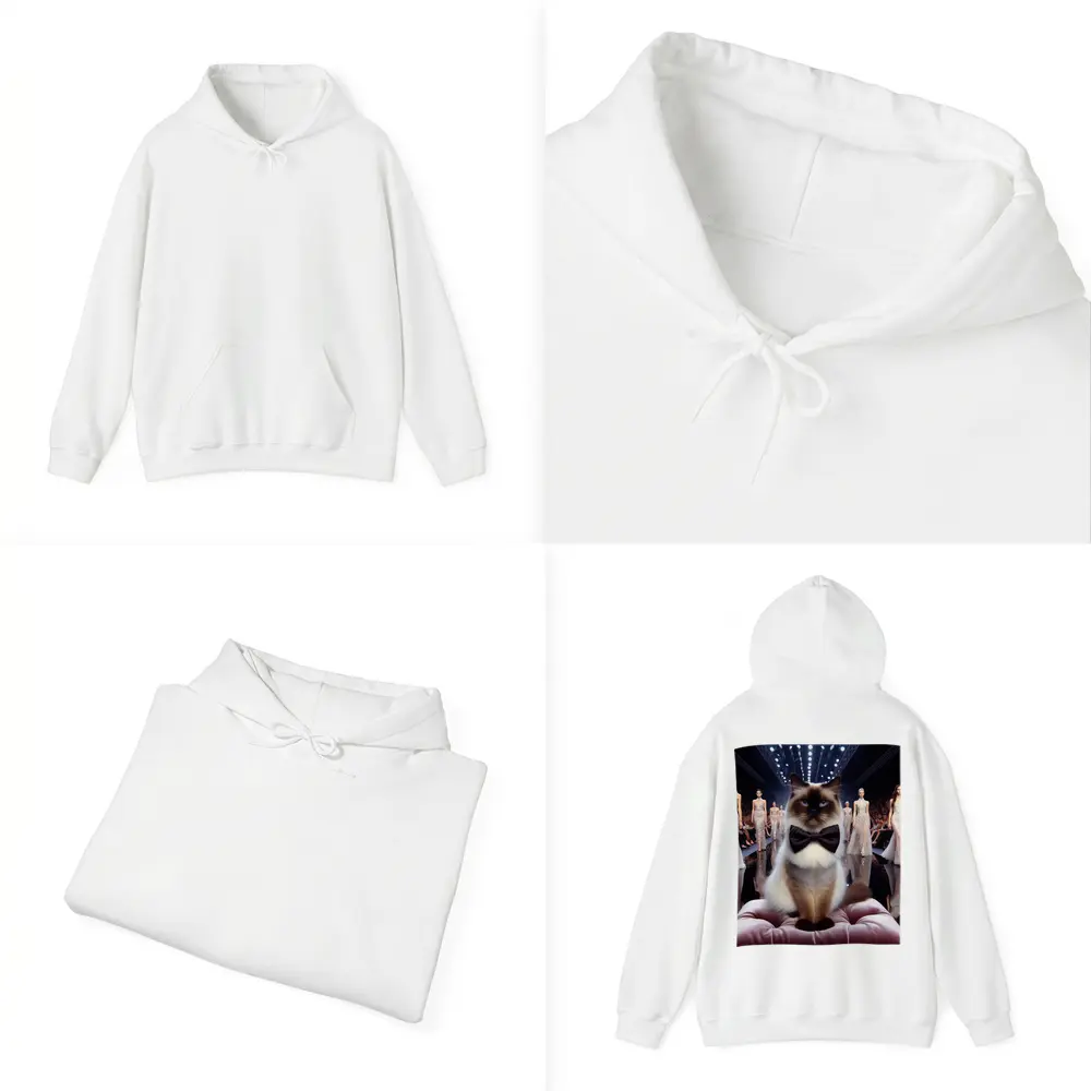 Birman Cat Bow Tie Fashion Runway Show – Hoodies