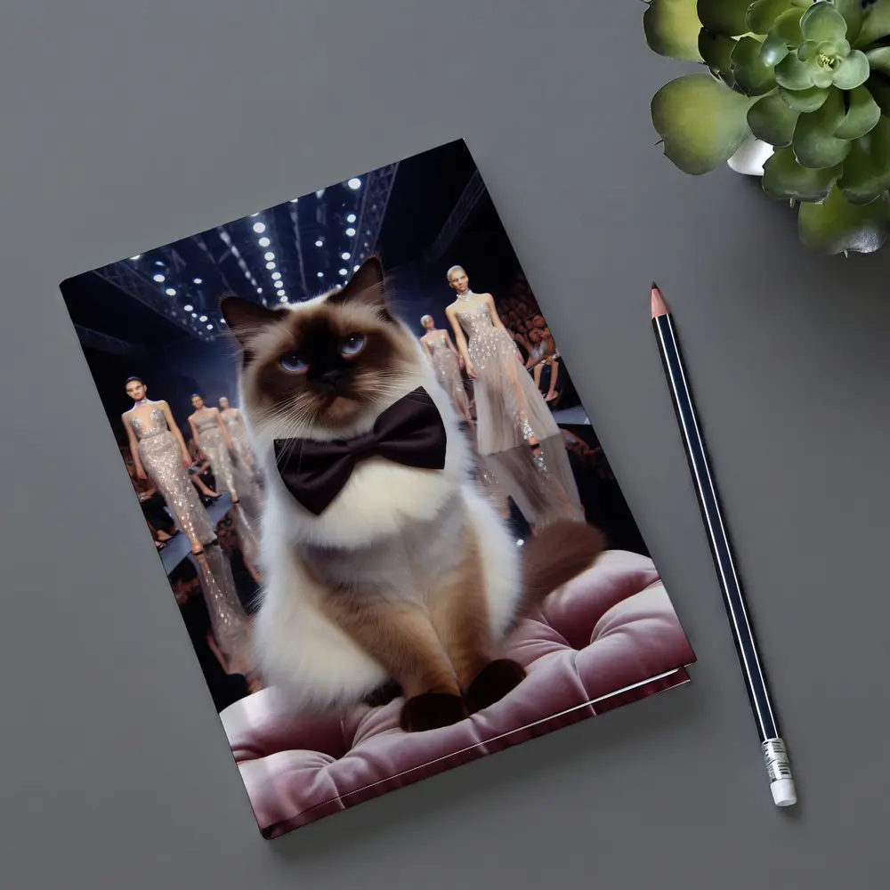 Birman Cat Bow Tie Fashion Runway Show – Notebooks