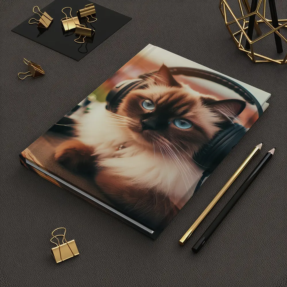 Birman Cat DJ Headphones Outdoor Party – Notebooks
