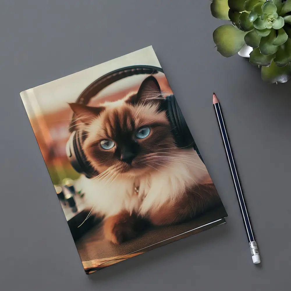 Birman Cat DJ Headphones Outdoor Party – Notebooks