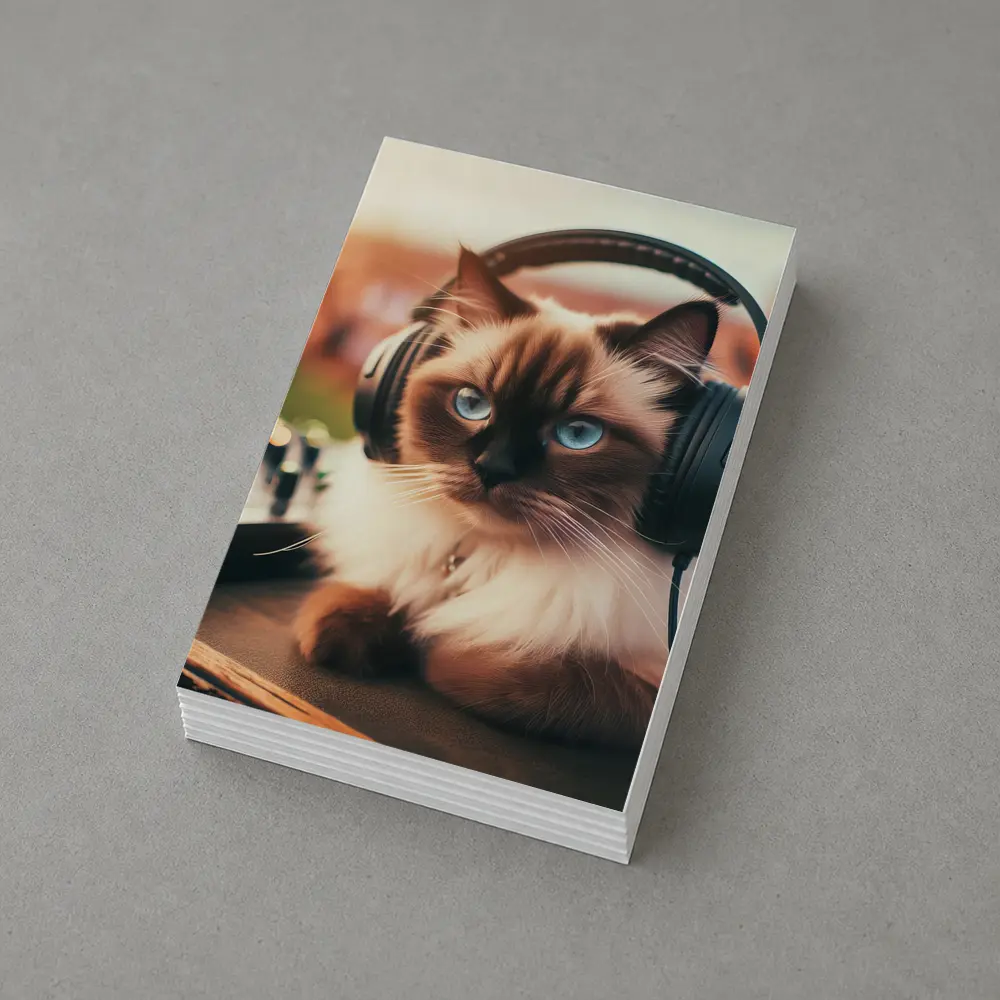 Birman Cat DJ Headphones Outdoor Party – Postcards