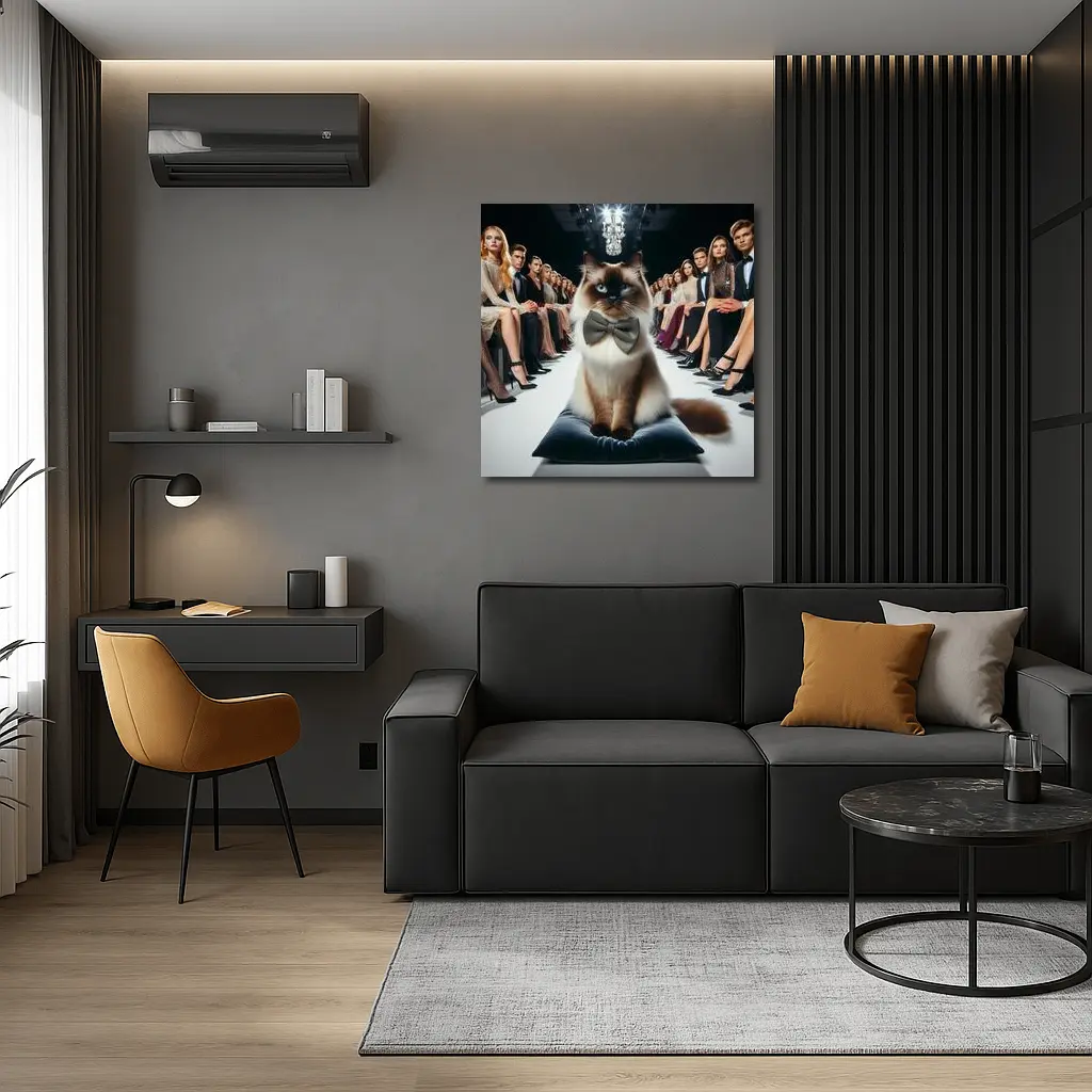 Birman Cat Bow Tie Fashion Show Runway – Wall Art