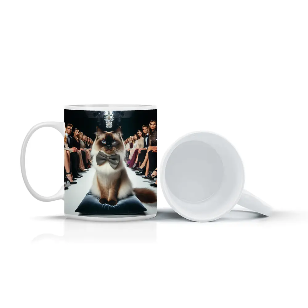 Birman Cat Bow Tie Fashion Show Runway – Mugs