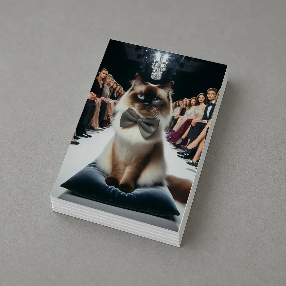Birman Cat Bow Tie Fashion Show Runway – Postcards