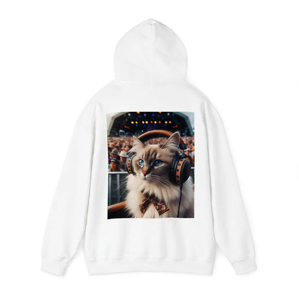 Ragdoll Cat Headphones Concert Festival Crowd – Hoodies
