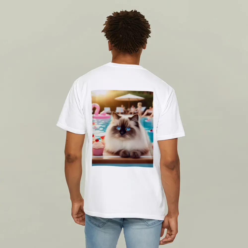 Birman Cat Blue Eyes Pool Party Summer – T-Shirts