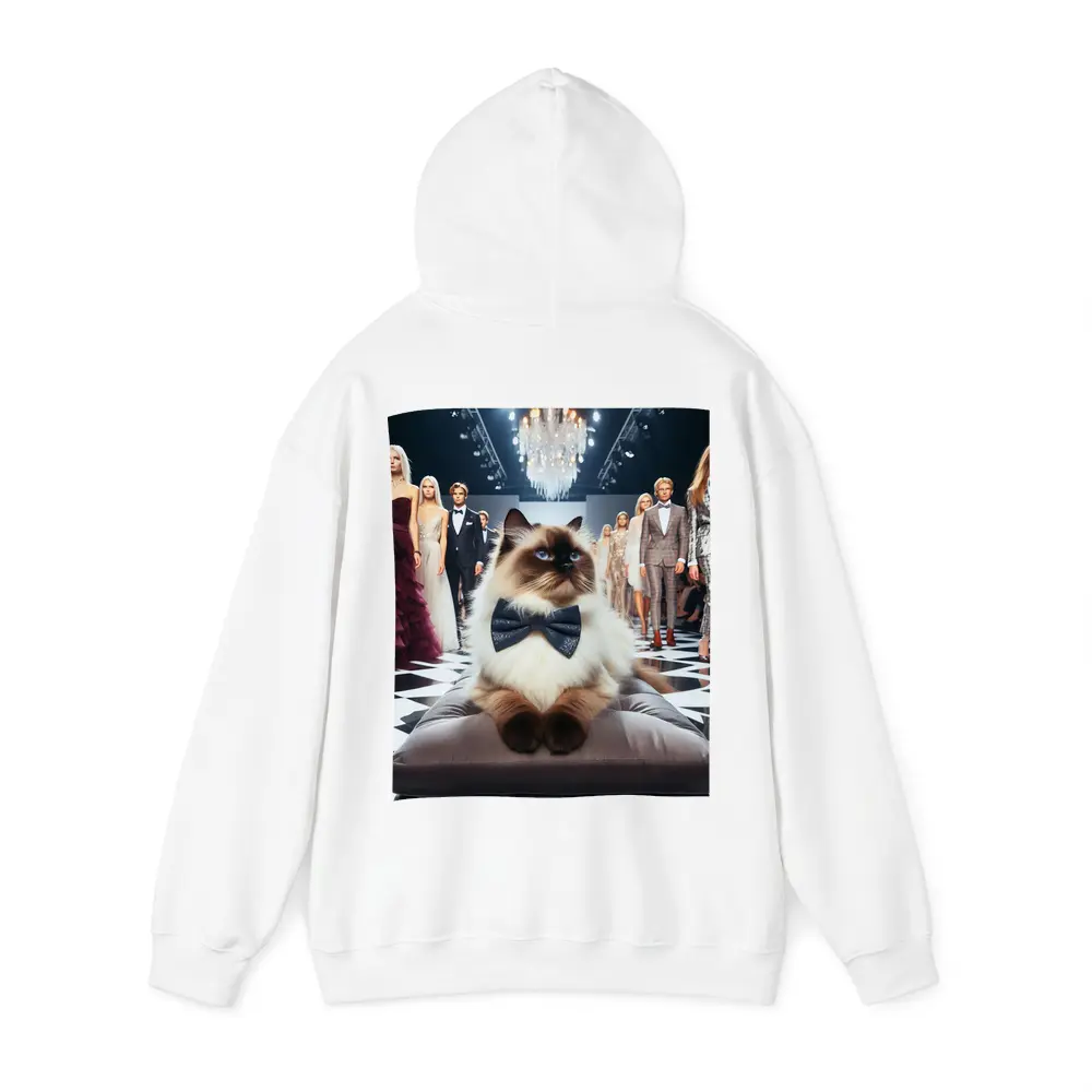 Birman Cat Wearing Bow Tie Fashion Runway – Hoodies