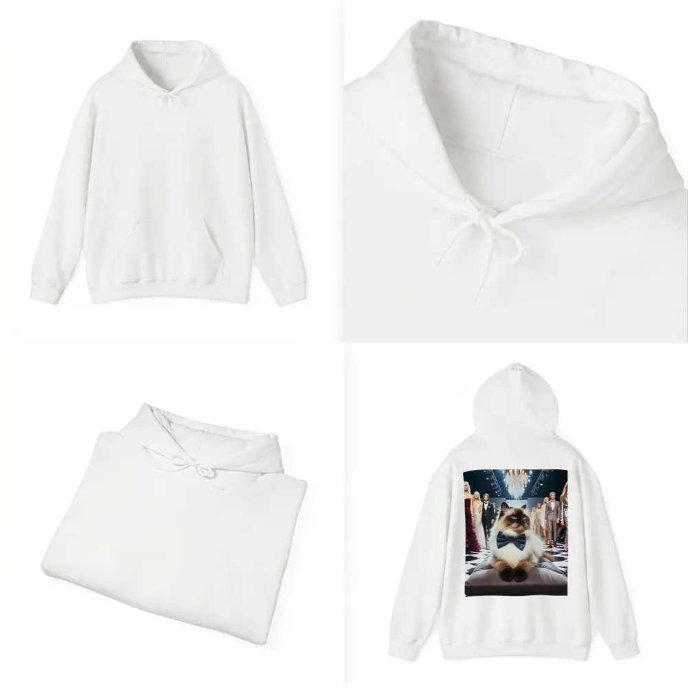 Birman Cat Wearing Bow Tie Fashion Runway – Hoodies