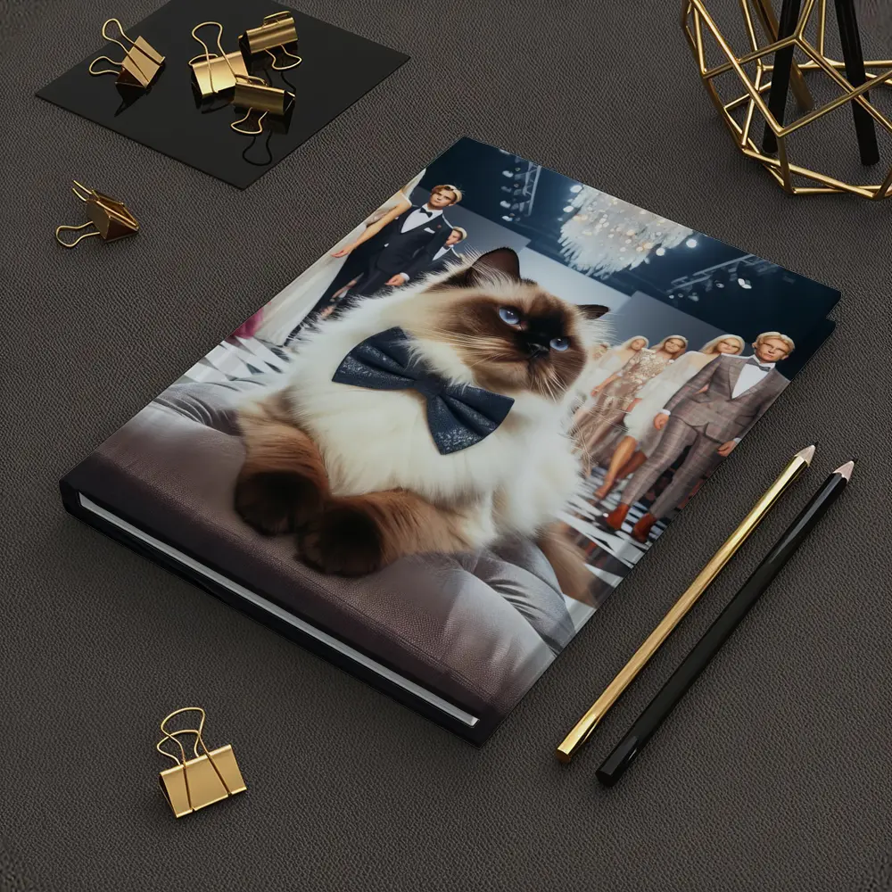 Birman Cat Wearing Bow Tie Fashion Runway – Notebooks