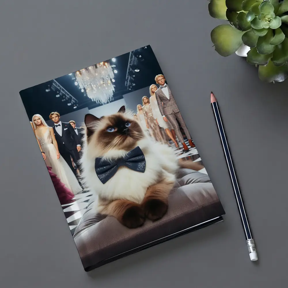 Birman Cat Wearing Bow Tie Fashion Runway – Notebooks