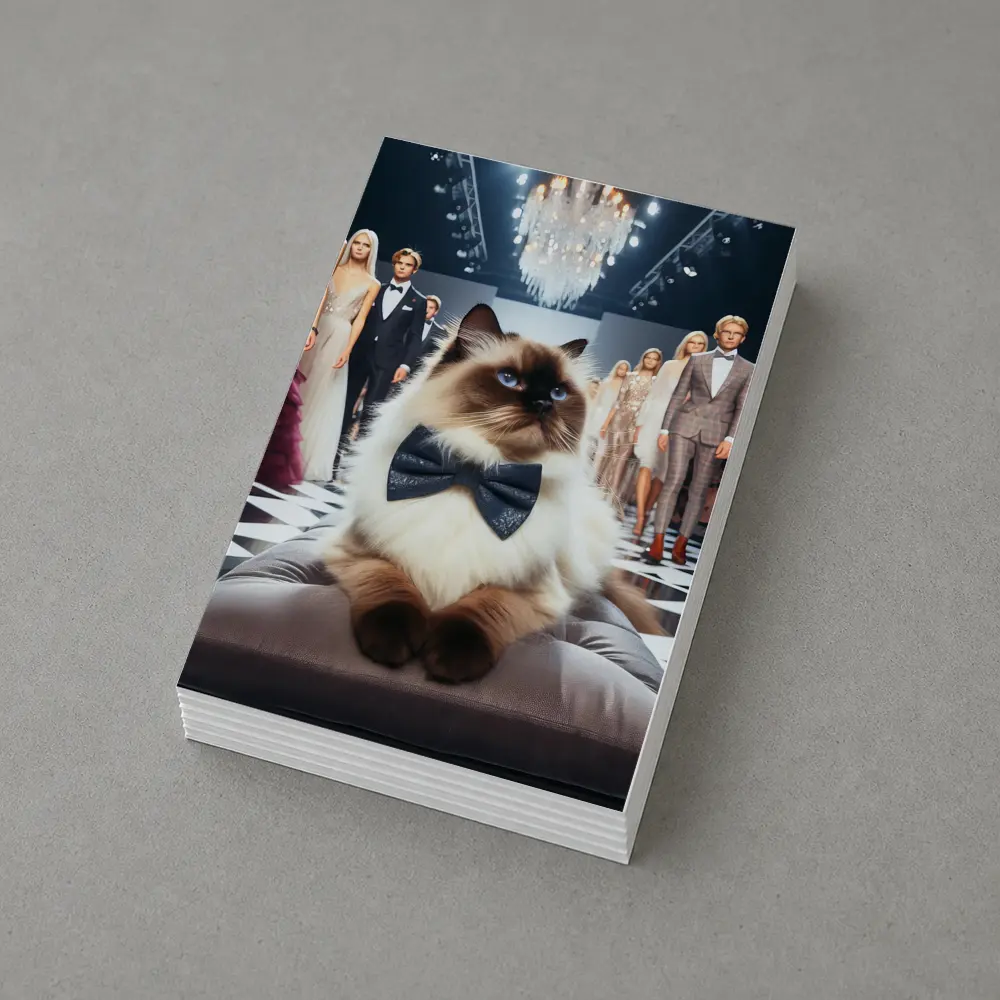 Birman Cat Wearing Bow Tie Fashion Runway – Postcards