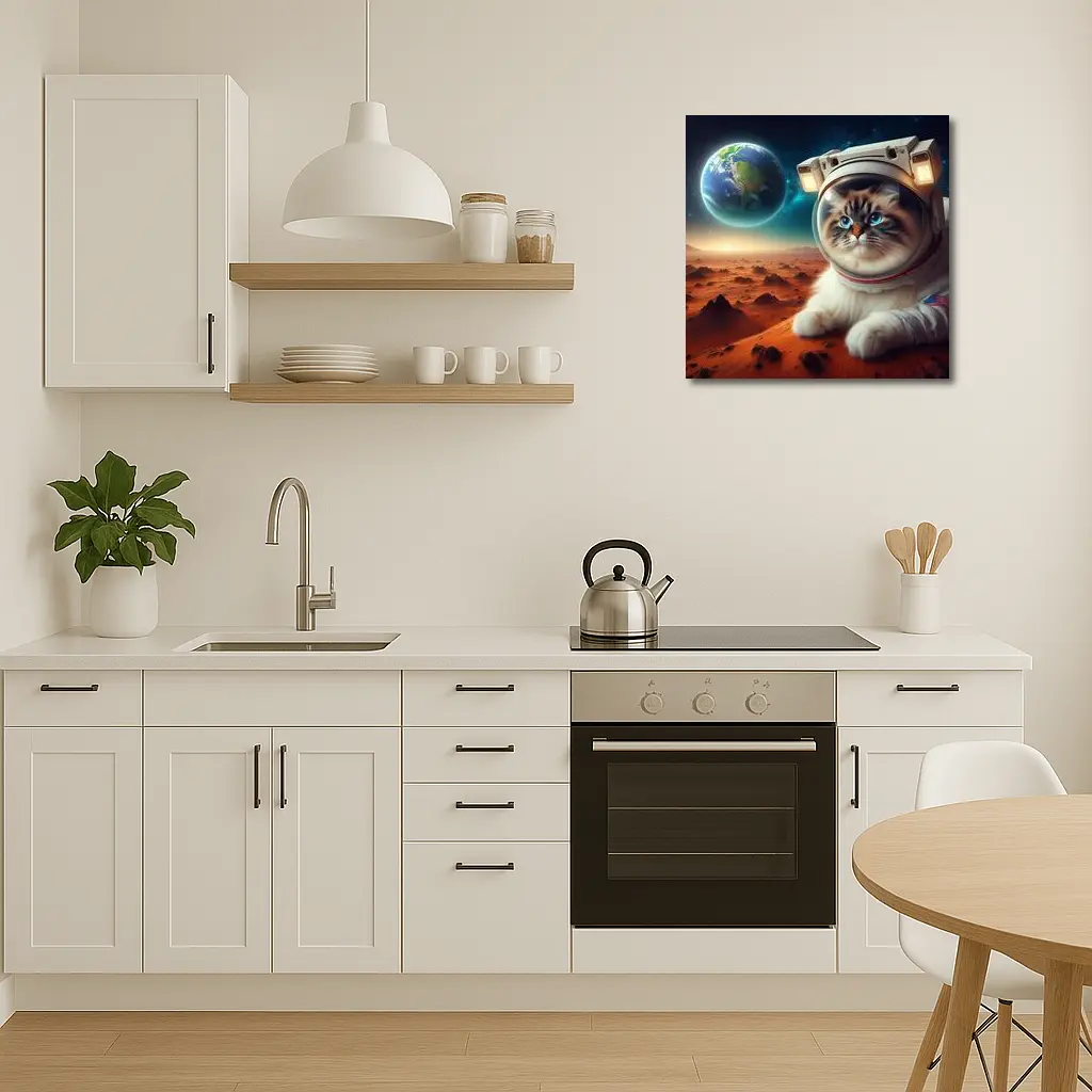 Ragdoll Cat Astronaut on Mars Surface – Wall Art