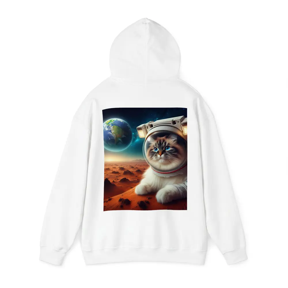 Ragdoll Cat Astronaut on Mars Surface – Hoodies