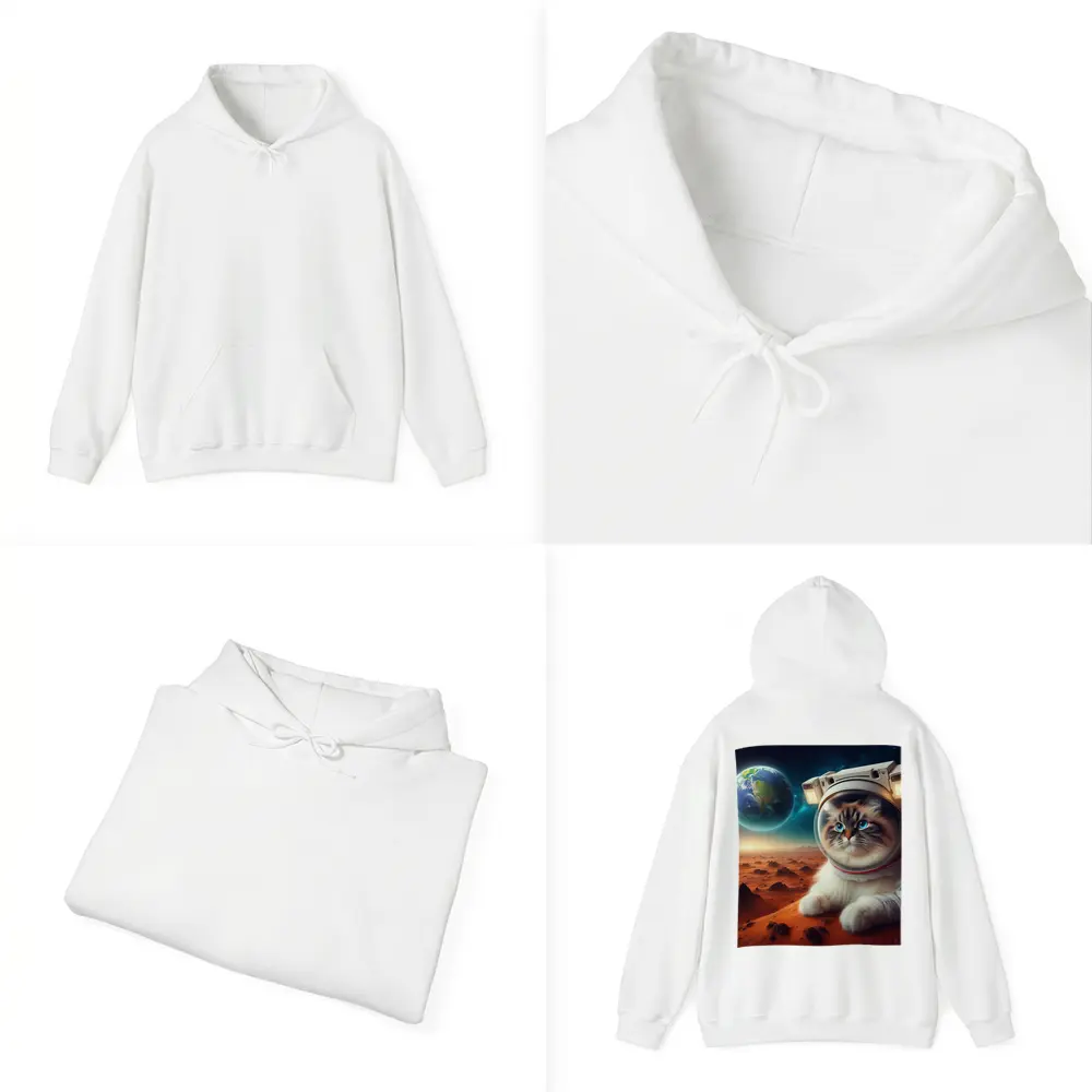 Ragdoll Cat Astronaut on Mars Surface – Hoodies