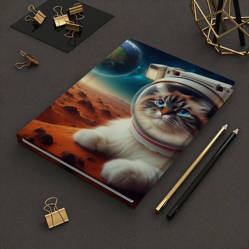 Ragdoll Cat Astronaut on Mars Surface – Notebooks