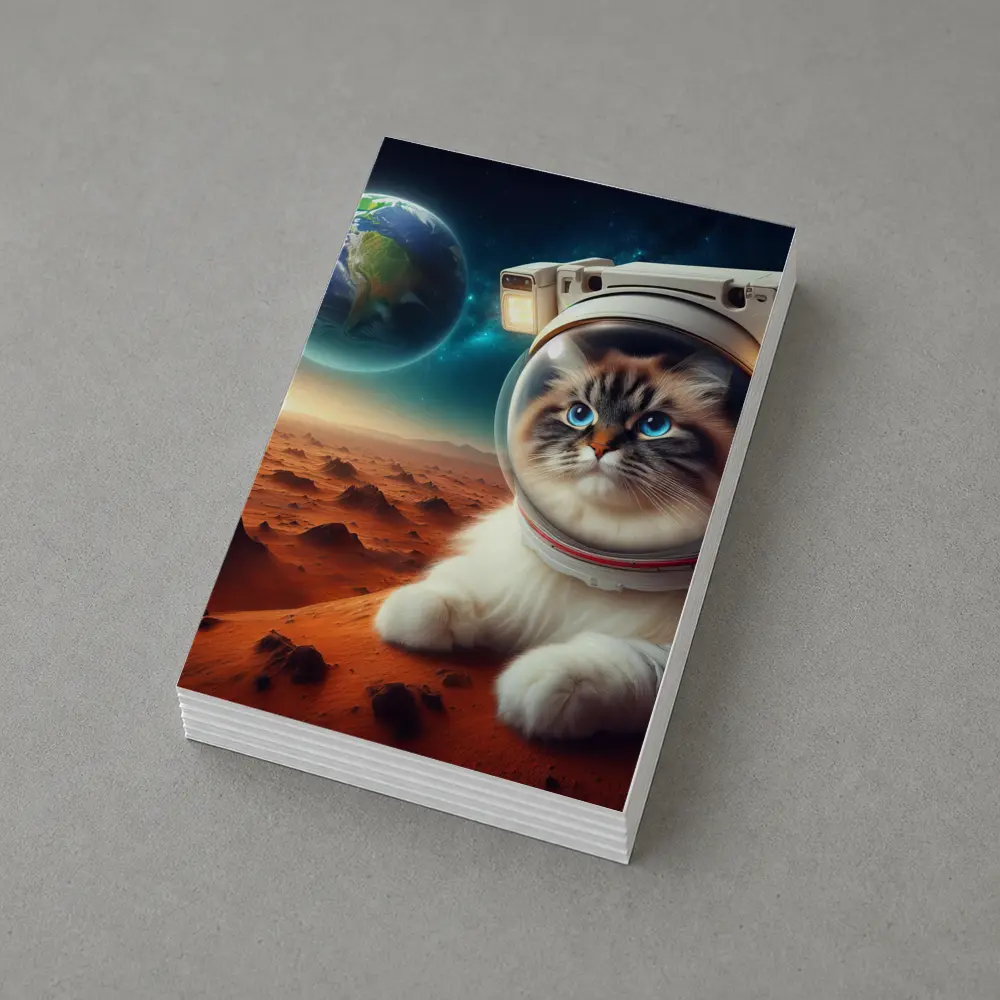 Ragdoll Cat Astronaut on Mars Surface – Postcards