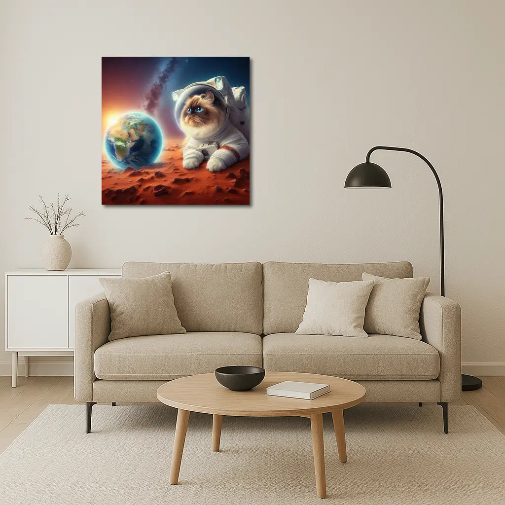 Himalayan Cat Astronaut On Mars Surface – Wall Art