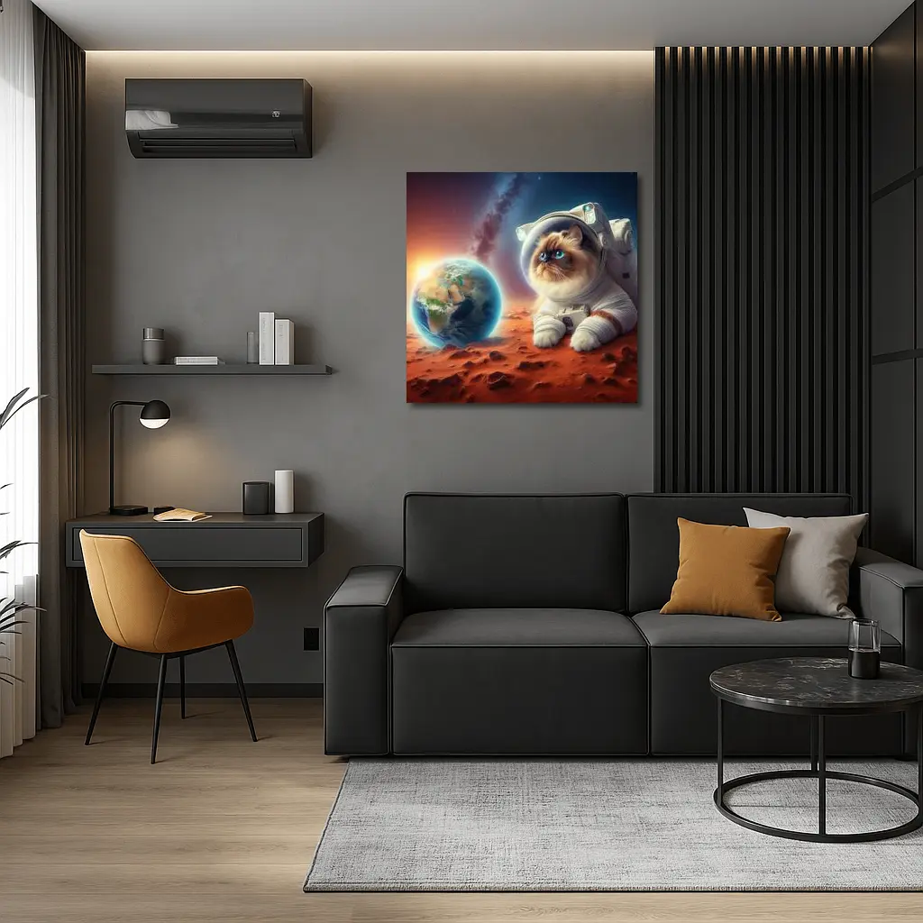 Himalayan Cat Astronaut On Mars Surface – Wall Art