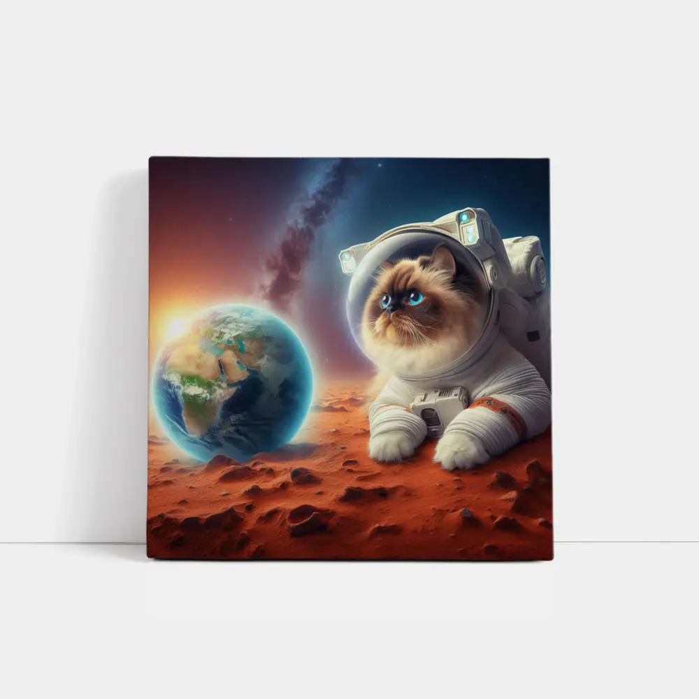 Himalayan Cat Astronaut On Mars Surface – Wall Art
