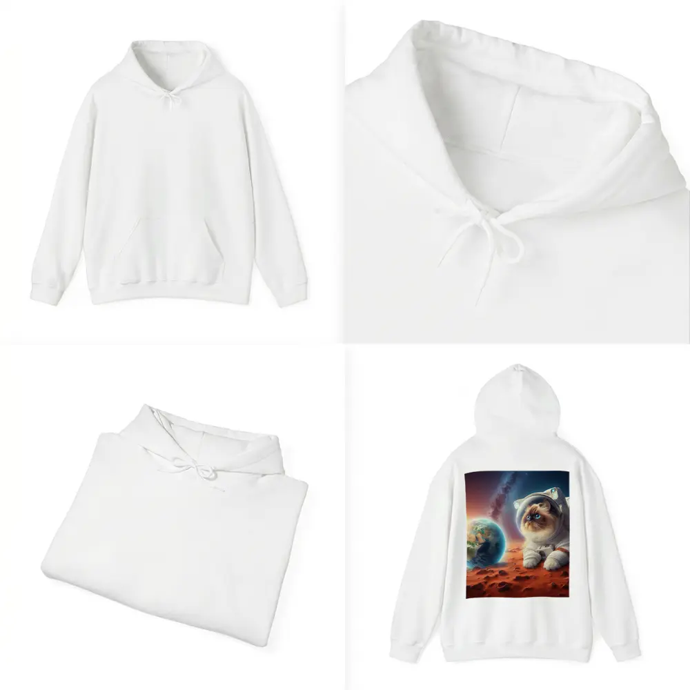 Himalayan Cat Astronaut On Mars Surface – Hoodies