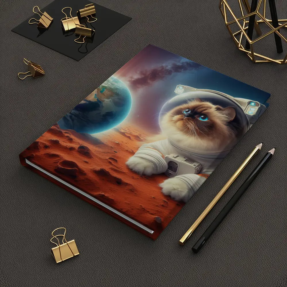 Himalayan Cat Astronaut On Mars Surface – Notebooks