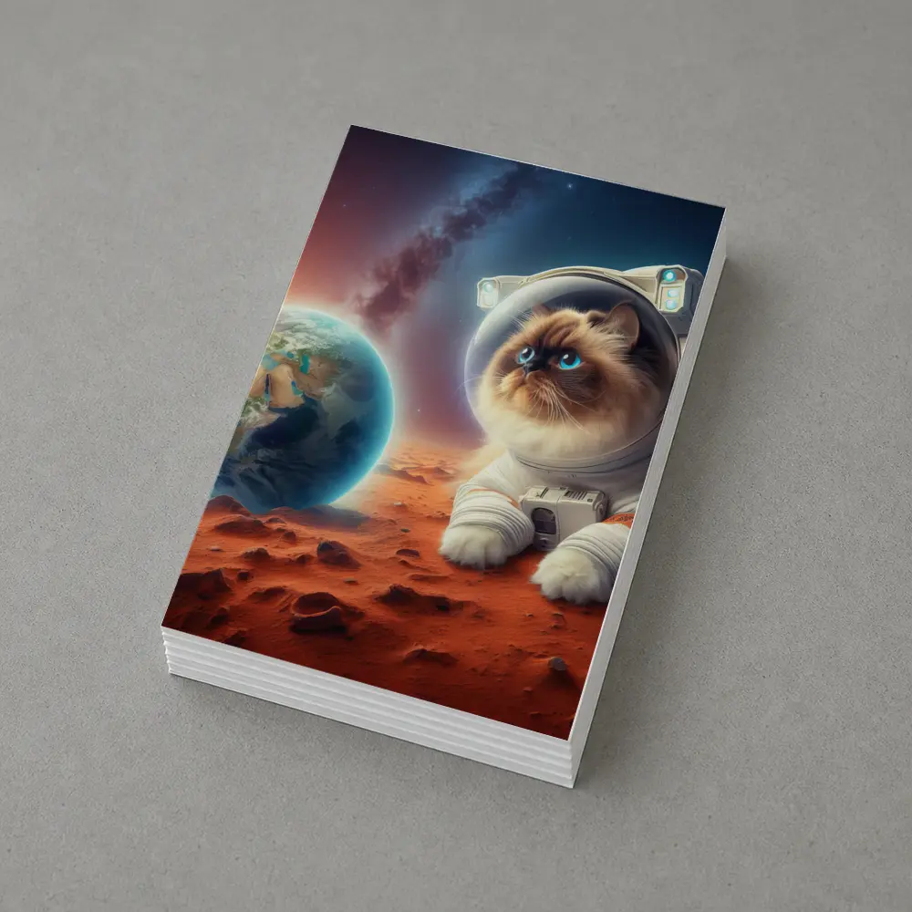 Himalayan Cat Astronaut On Mars Surface – Postcards