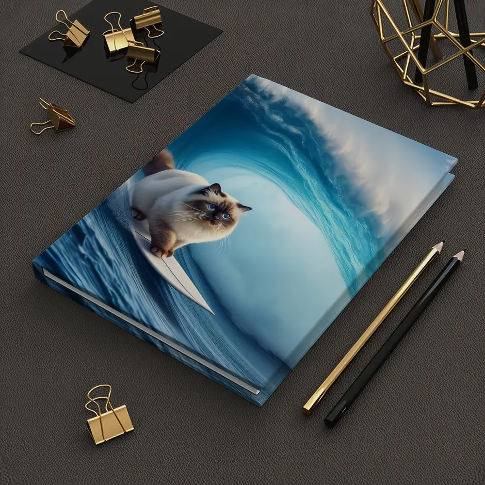 Birman Cat Surfing Giant Ocean Wave – Notebooks
