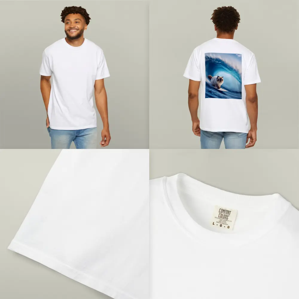 Birman Cat Surfing Giant Ocean Wave – T-Shirts