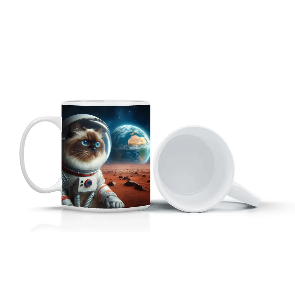 Ragdoll Cat Astronaut On Mars Surface – Mugs