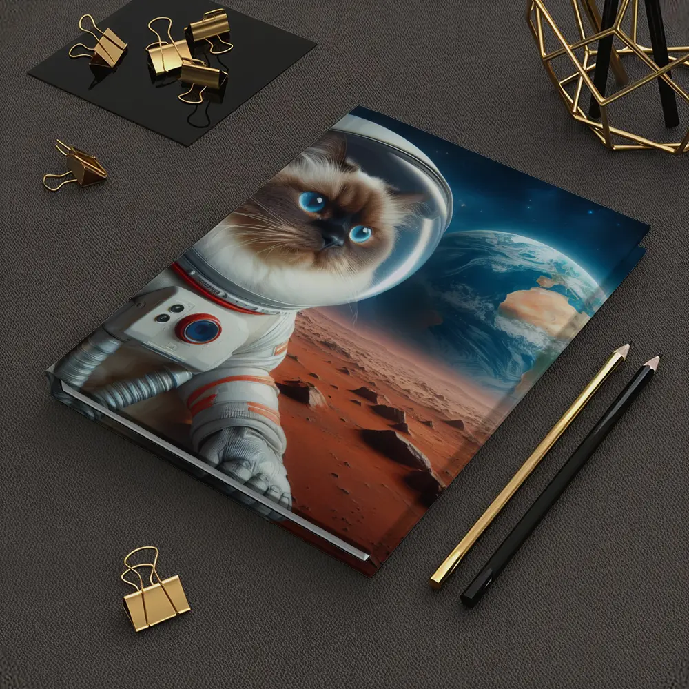 Ragdoll Cat Astronaut On Mars Surface – Notebooks