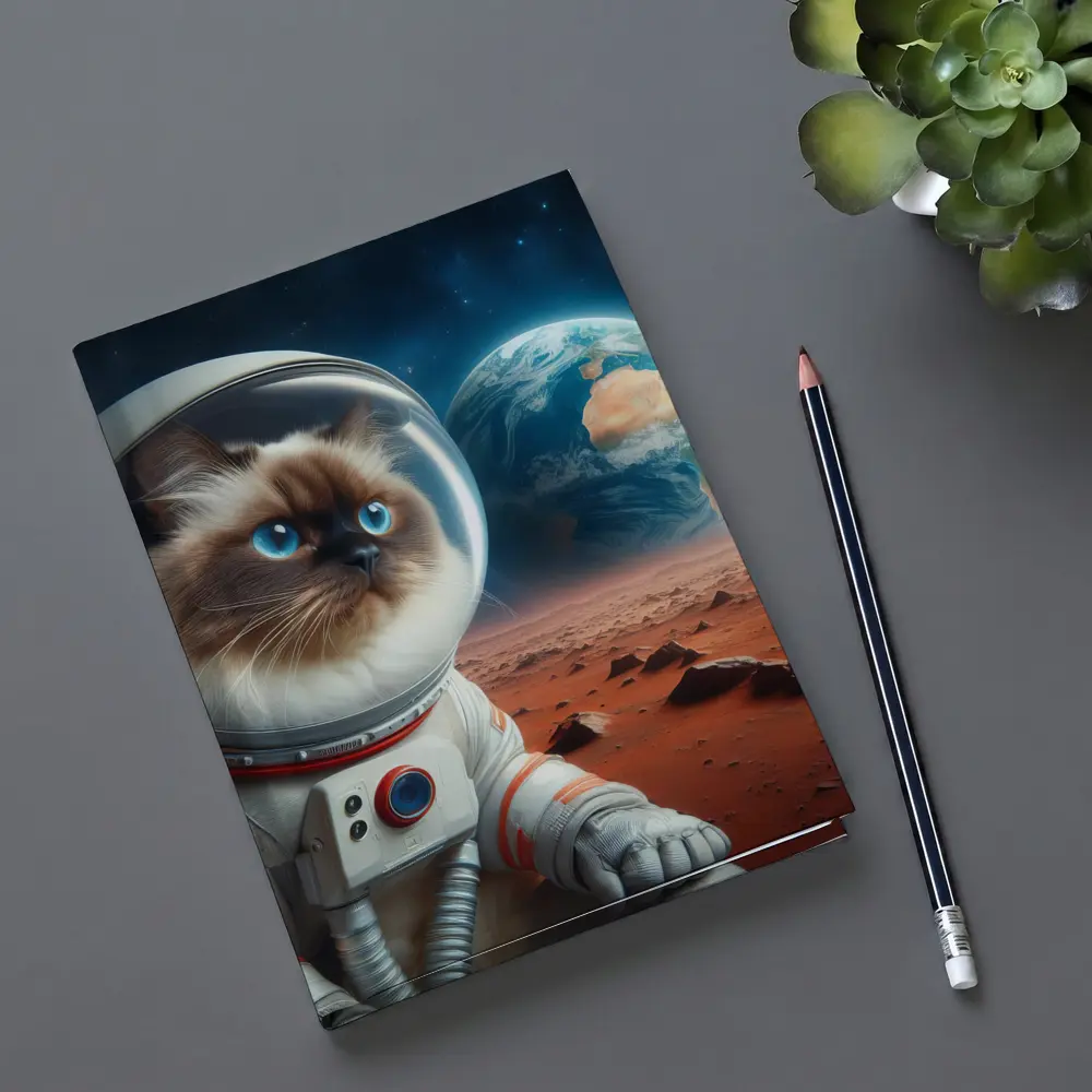 Ragdoll Cat Astronaut On Mars Surface – Notebooks