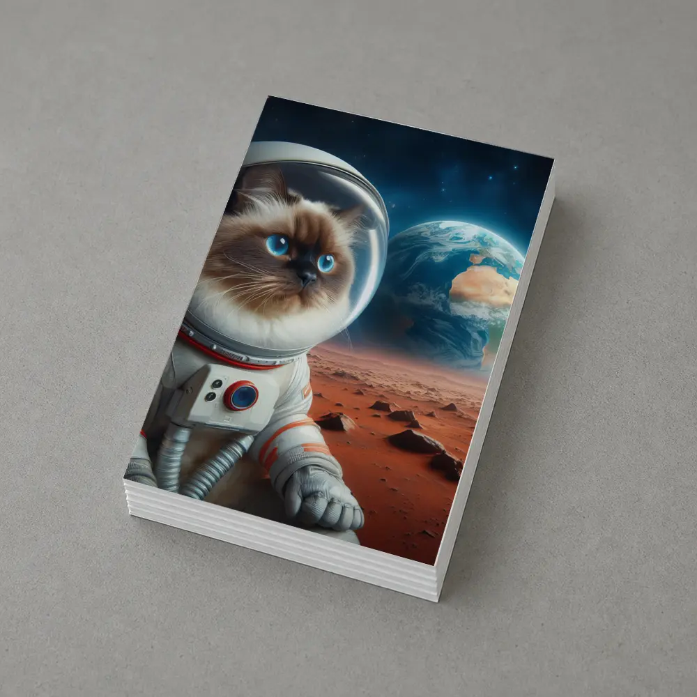Ragdoll Cat Astronaut On Mars Surface – Postcards