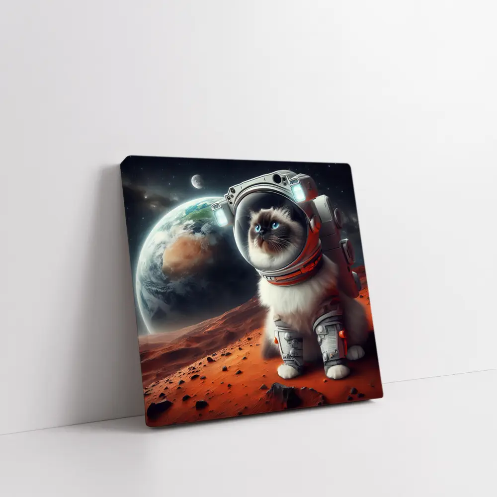 Birman Cat Astronaut on Mars Space – Wall Art