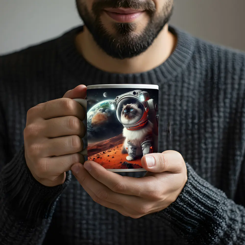 Birman Cat Astronaut on Mars Space – Mugs