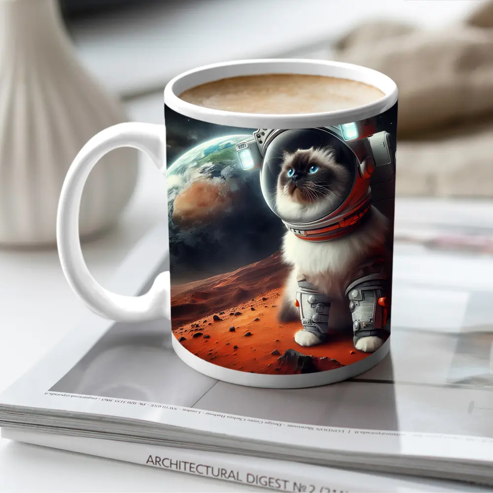 Birman Cat Astronaut on Mars Space – Mugs