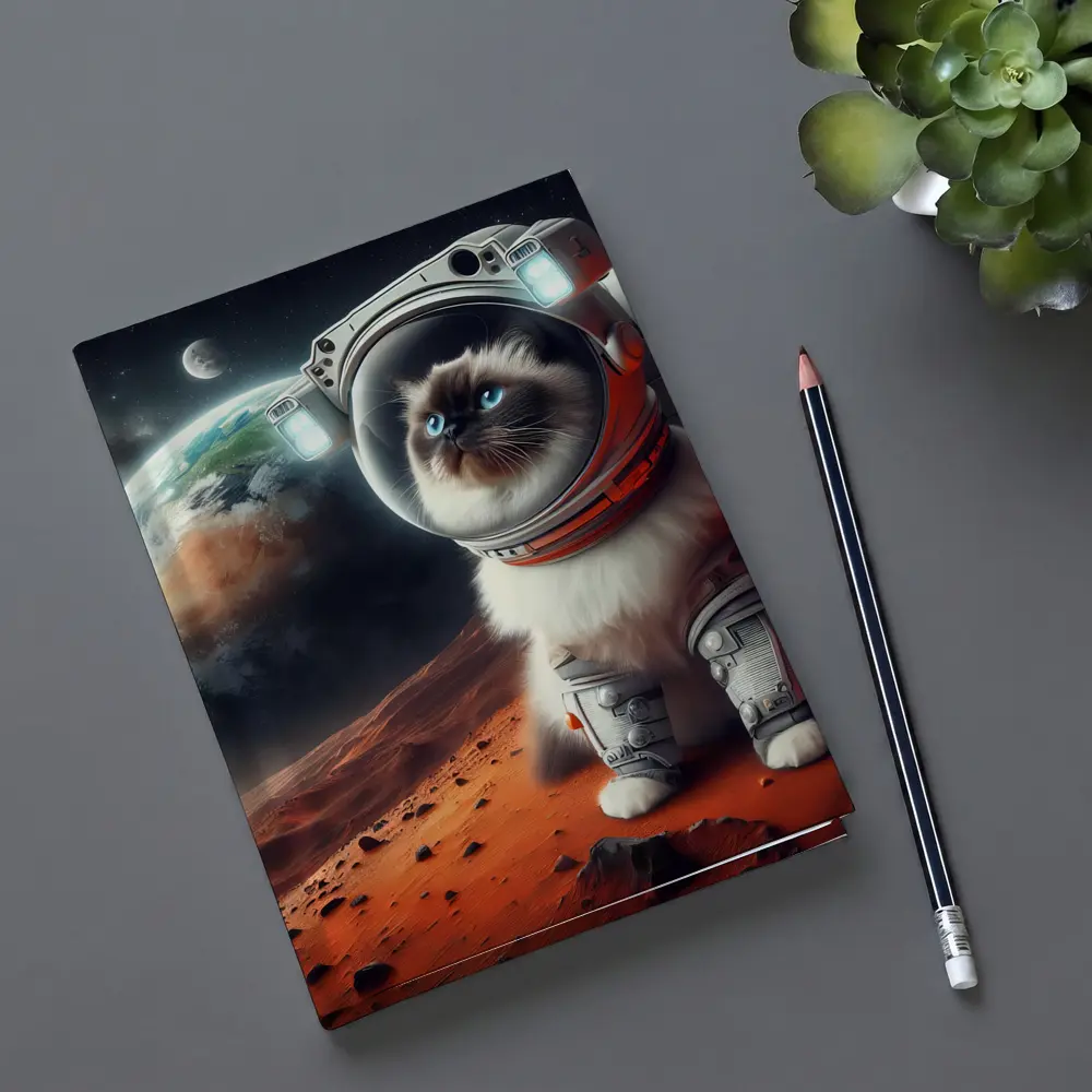 Birman Cat Astronaut on Mars Space – Notebooks
