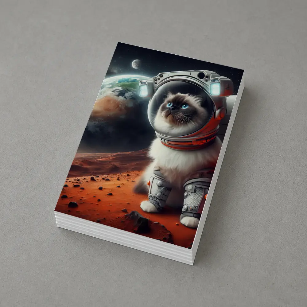 Birman Cat Astronaut on Mars Space – Postcards