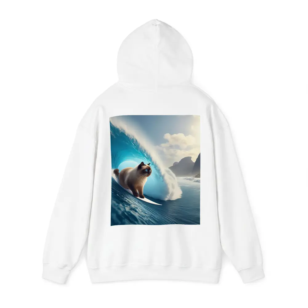 Siamese Cat Surfing Giant Ocean Wave – Hoodies