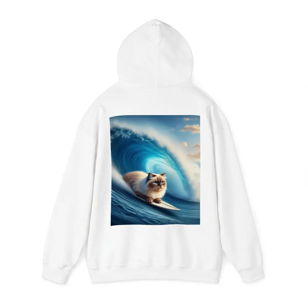 Ragdoll Cat Surfing Giant Ocean Wave – Hoodies