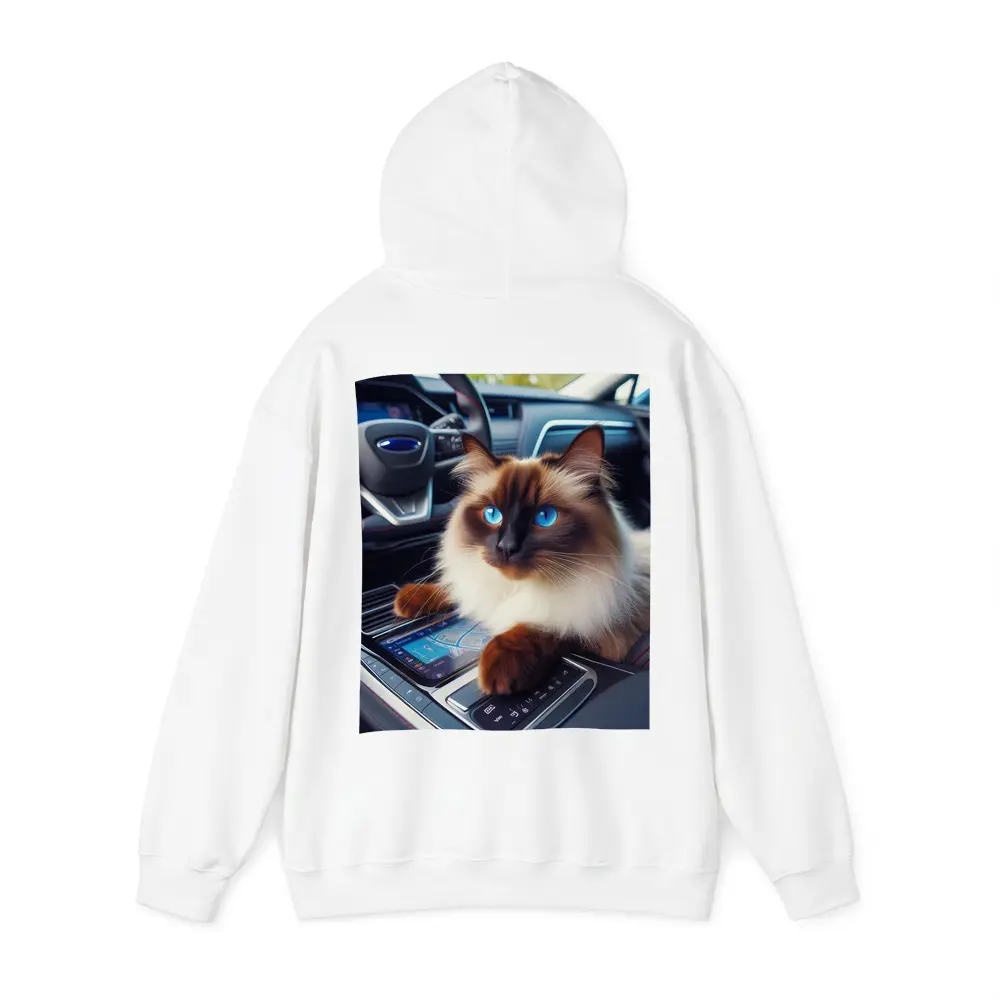 Birman Cat Sitting Inside Car Interior – Hoodies