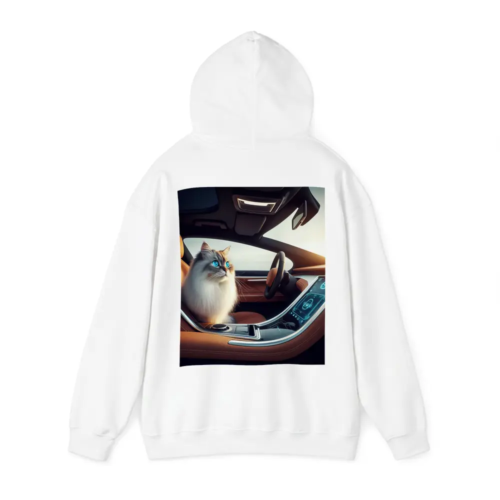 Ragdoll Cat Sitting Inside Luxury Car – Hoodies