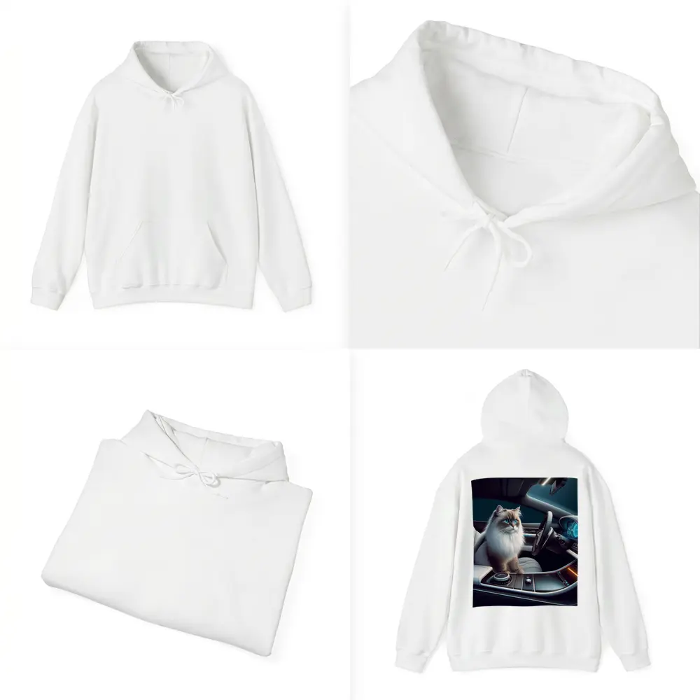 Ragdoll Cat Inside Luxury Car Interior – Hoodies