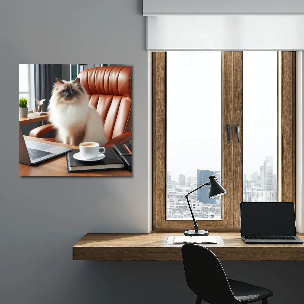 Birman Cat Blue Eyes Office Desk – Wall Art