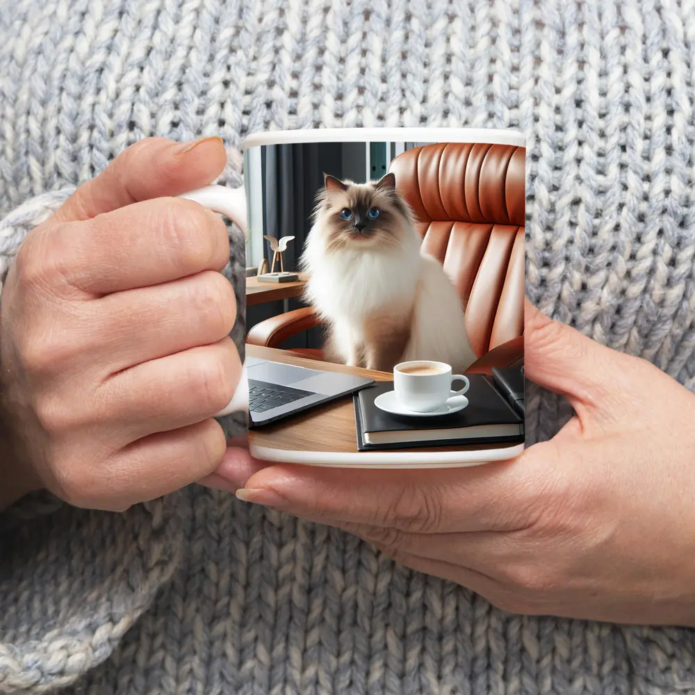 Birman Cat Blue Eyes Office Desk – Mugs