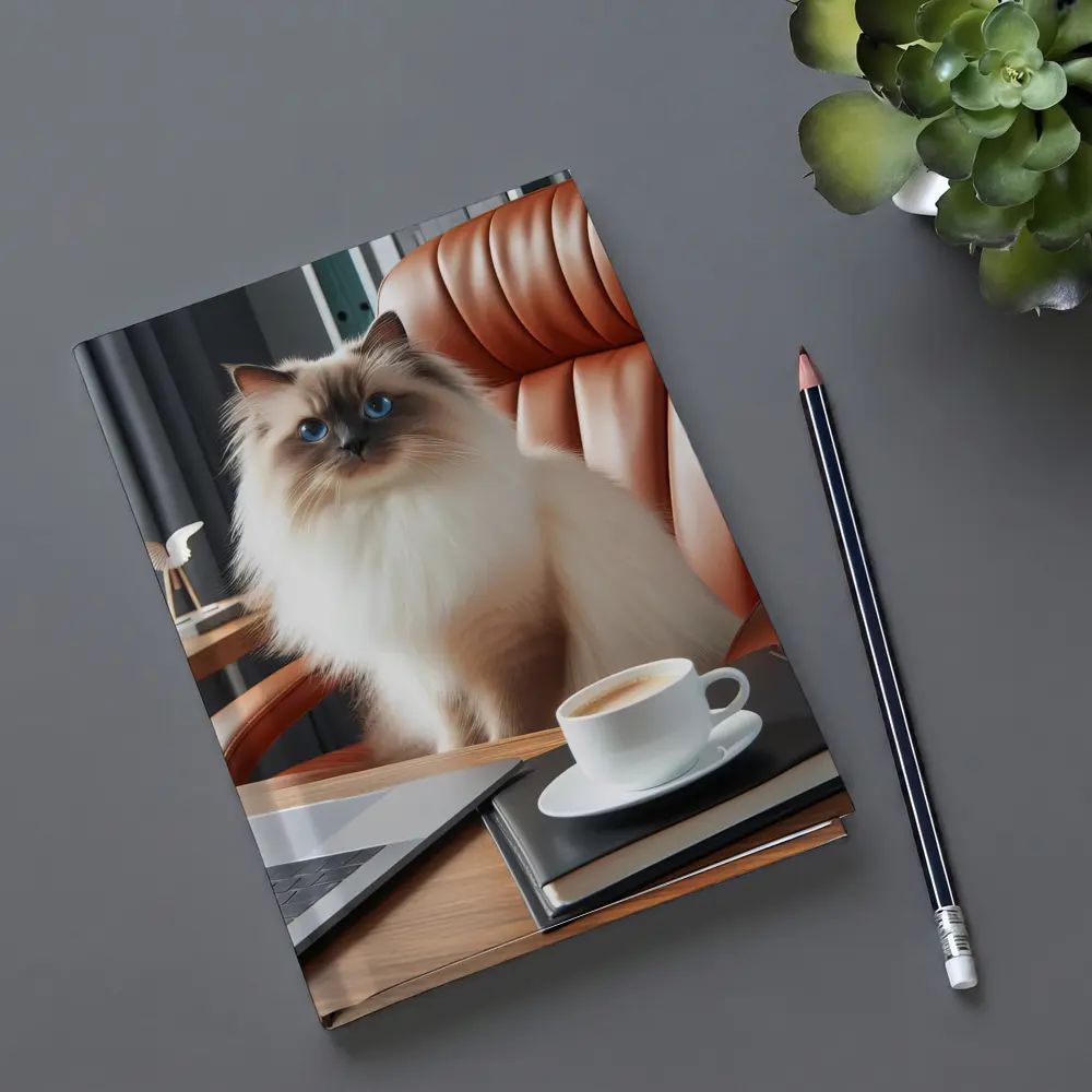 Birman Cat Blue Eyes Office Desk – Notebooks