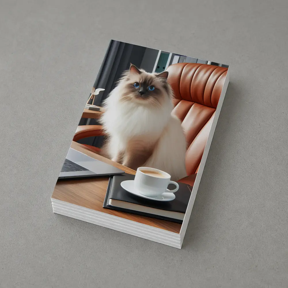 Birman Cat Blue Eyes Office Desk – Postcards